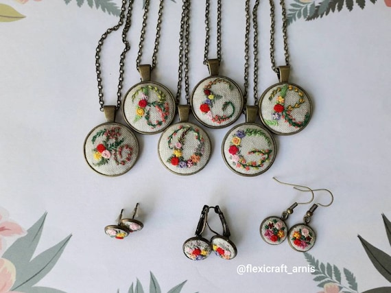 Stained Glass Kit Sets Retro Necklace Embroidery Pendant Kit