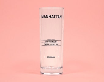 Manhattan Recipe Glass