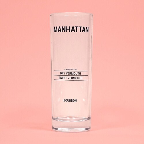 Manhattan Recipe Glass Etsy