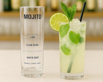 Mojito Recipe Glass | Easy fill lines for a perfect drink every time!