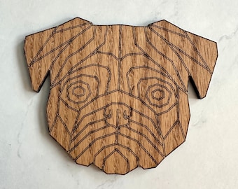 Pug Coasters | Fast & Free Shipping | Wooden Coasters For Dog Lovers | Sets of 2