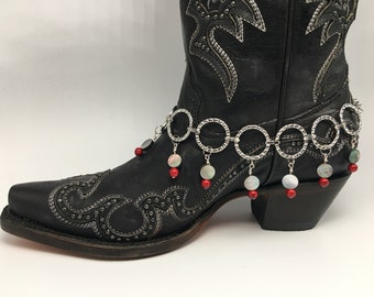 Boot Bling with large rings and beads