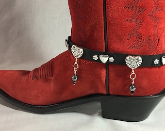 Boot strap with hearts