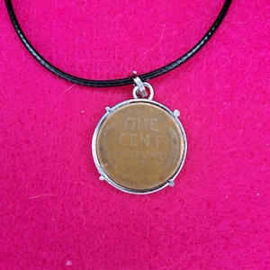 Wheat penny necklace/penny necklace/money necklace/coin necklace/good luck jewelry