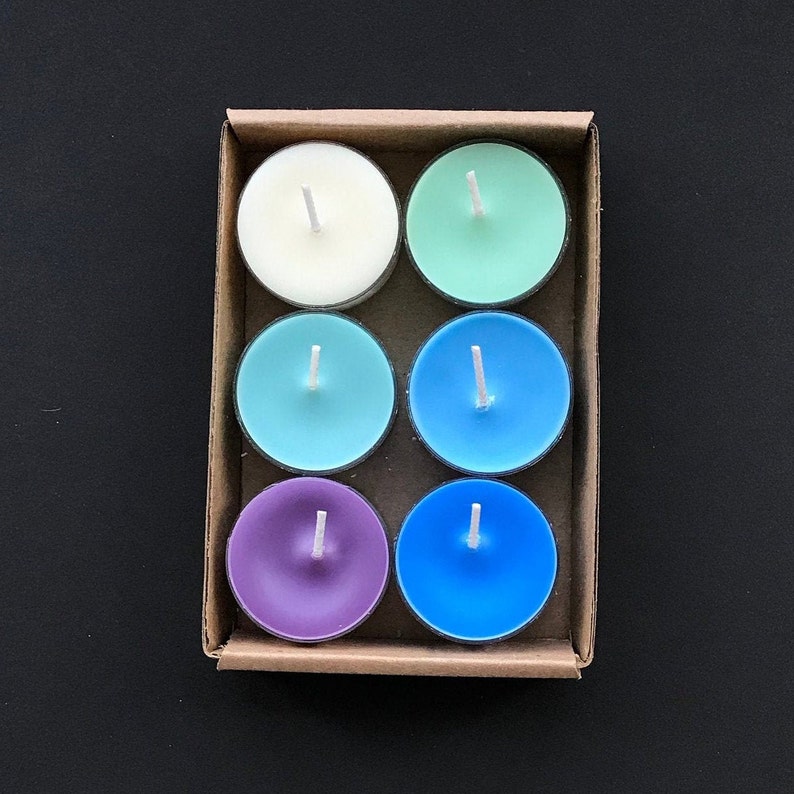 Tea Lights 6 Clear Cups Burns 46 Hrs or Longer. Soy Wax in Etsy