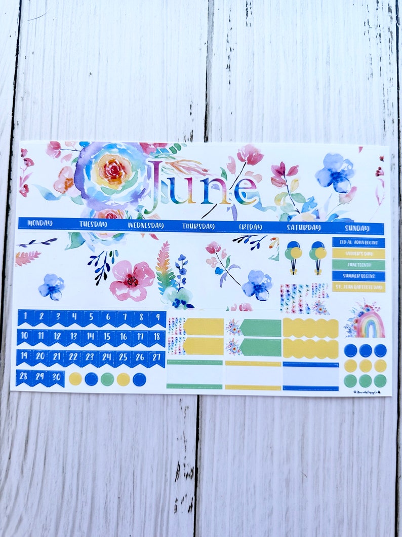 Rainbow June 2024 for the Laurel Denise Vertical and Horizontal Planner Month Monday Start