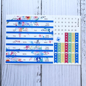Rainbow June 2024 for the Laurel Denise Vertical and Horizontal Planner Date Strip (Sunday)