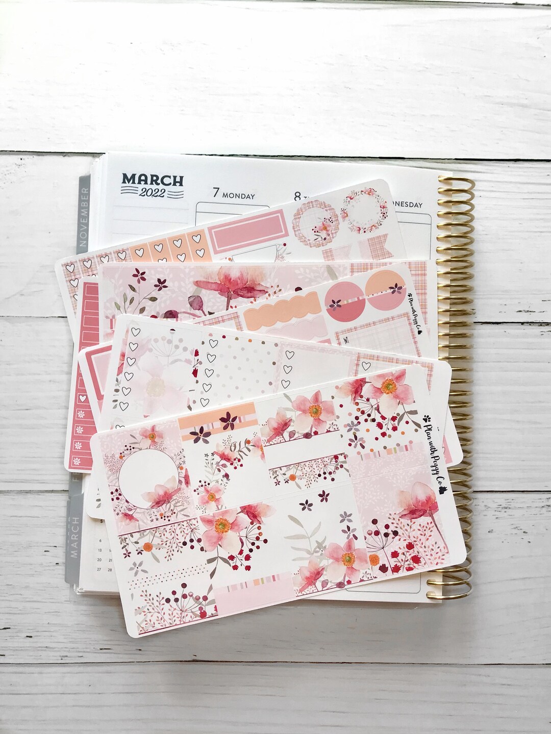 Delicate Florals Weekly Standard Vertical Kit - Etsy
