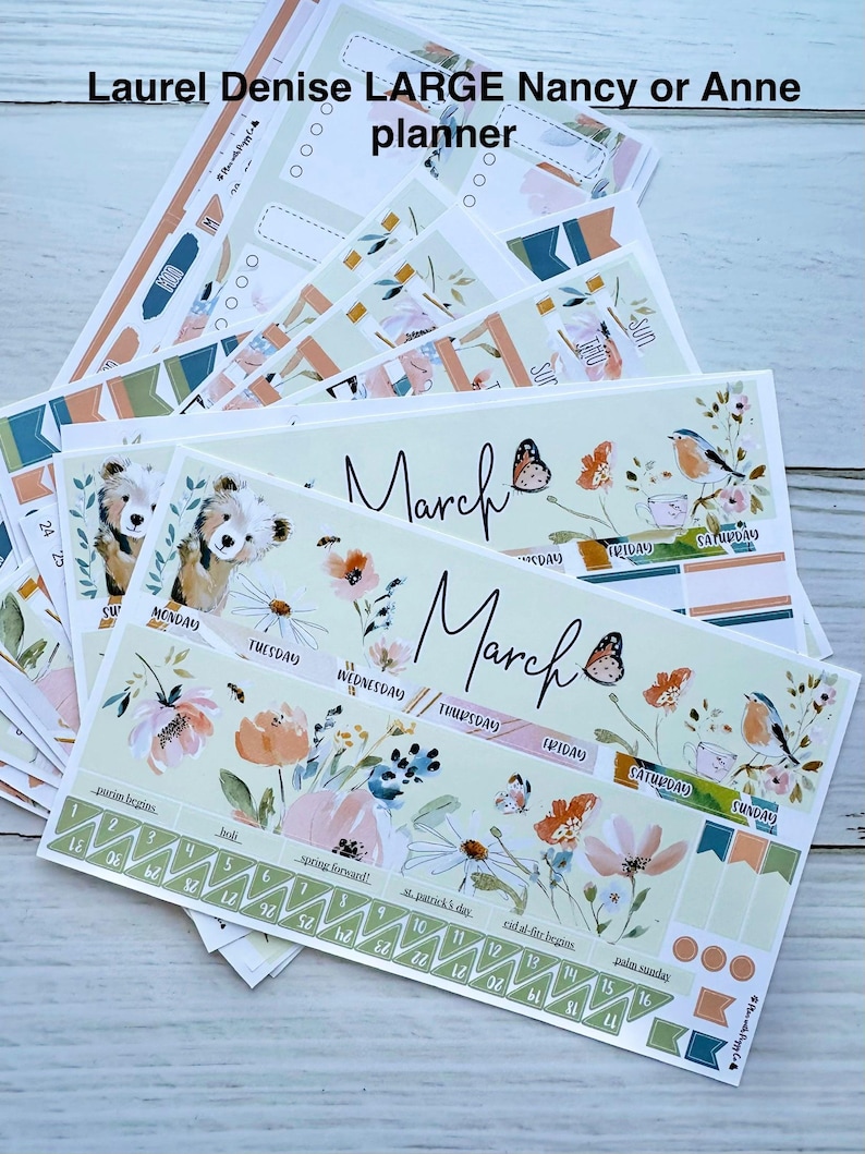 March 2026 for the Laurel Denise LARGE Anne and Nancy Planners - Etsy