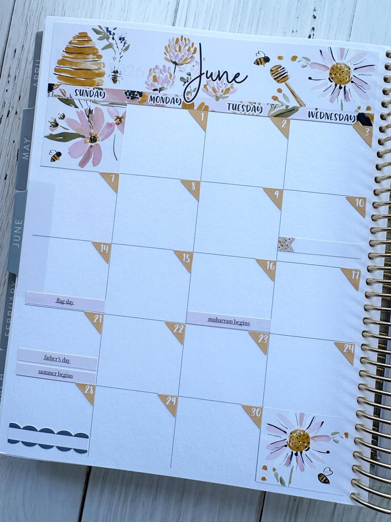 June Incursive June 2026 Monthly Kit for Erin Condren and Classic Happy Planner - Etsy