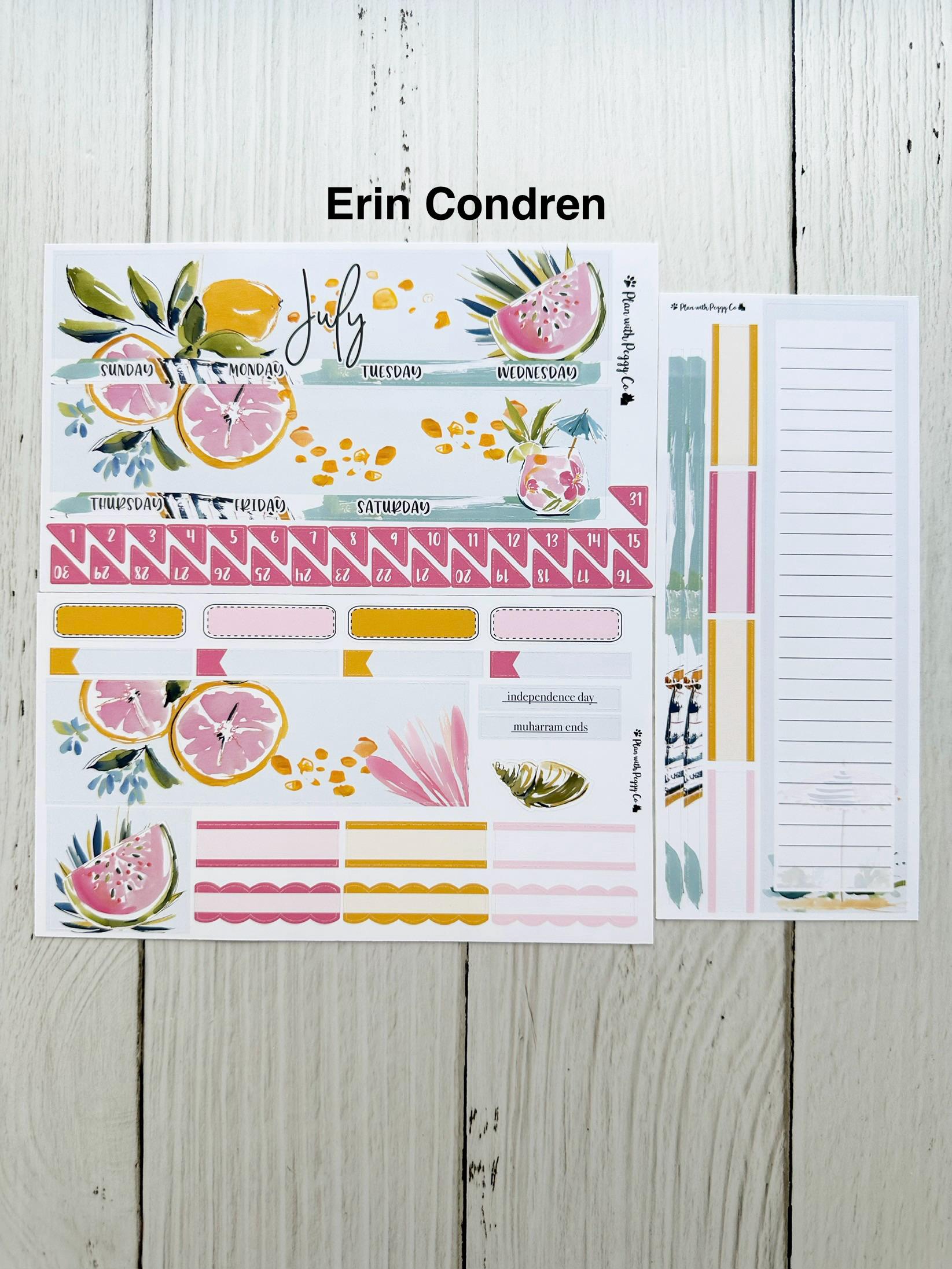 July 2026 Monthly Kit for Erin Condren and Classic Happy Planner - Etsy