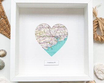 Custom Personalised Map Heart Frame Home/Wedding/Anniversary/Birthday
