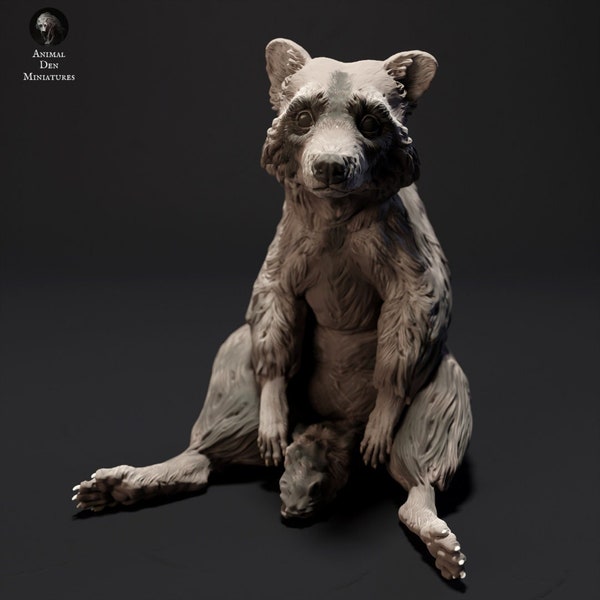 Common Racoon - 2 Poses -  3D Printed - Designed by Animal Den Miniatures - Figurine - Sculpture - DIY Paint Your Own