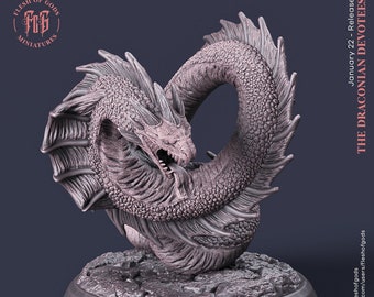 Draconian Serpent  - Monster - Flesh of Gods  - The Draconian Devotees - 3D Printed Miniature - For  - Gaming