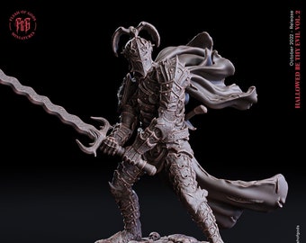 Male Dark Knight - Fighter - Flesh of Gods -  Hallowed Be Thy Evil Vol 2 - 3D Printed - Miniature - Gaming - Tabletop