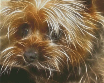 Yorkie Fractal  - Cross Stitch Pattern PDF - Full Coverage