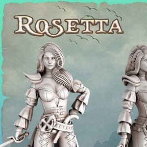 Rosetta   - Pirate Girl - Designed by RKS3D -  3D Printed Miniature - For  - Gaming