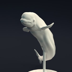 Beluga Whale  - 3D Printed - Designed by Animal  Den Miniatures - Miniature - Figurine - Sculpture - DIY Paint Your Own