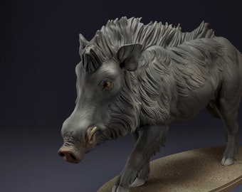 Indian Wild Boar  -  3D Printed - Miniature - Figurine - Sculpture - DIY Paint Your Own