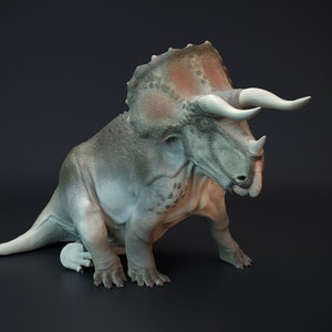 Triceratops Resting - Sitting - Designed by Dino and Dog - 3D Printed - Miniature - Gaming - Tabletop - Display - Dinosaur
