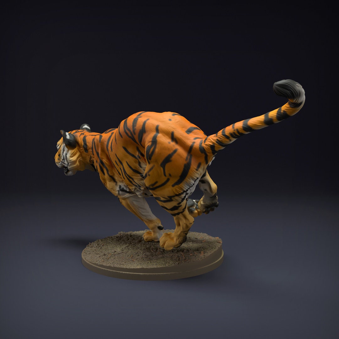 Bengal Tiger Running 3D Printed Miniature Figurine 