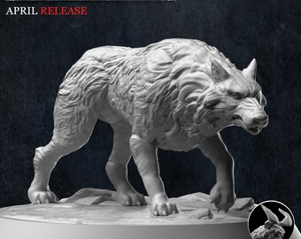 Dire Wolf - Wolves Choose from 3 Versions- Rise of the Moon Witch by Primal Beast Mini - 3D Printed Miniature - Gaming