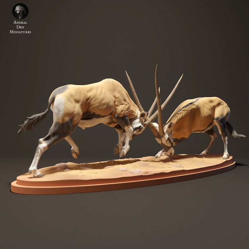 Gemsbok - Fighting - South African Oryx - 3D Printed -designed by ...