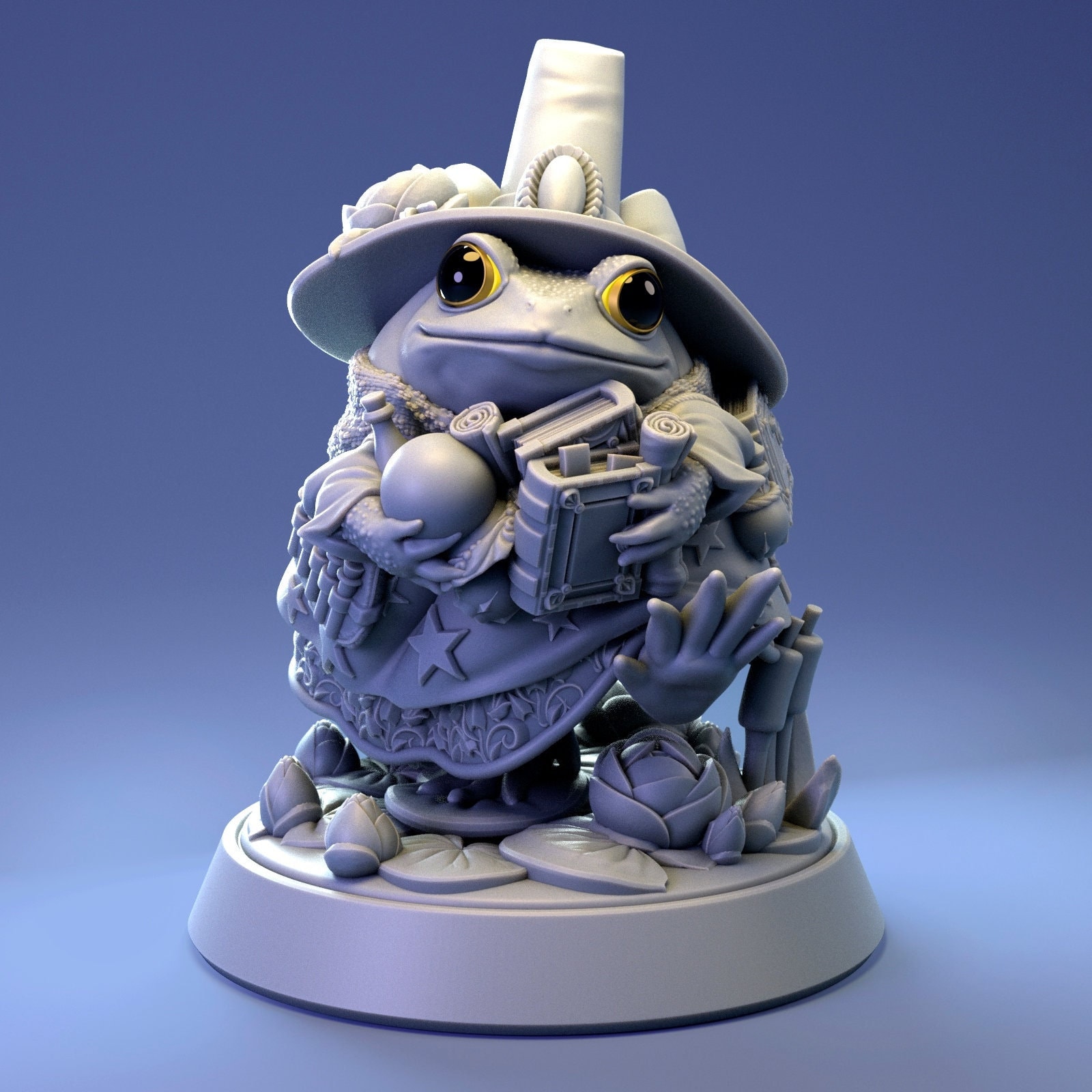 The Frog Wizardess - Pepunki Creatures - 3D Printed Miniature