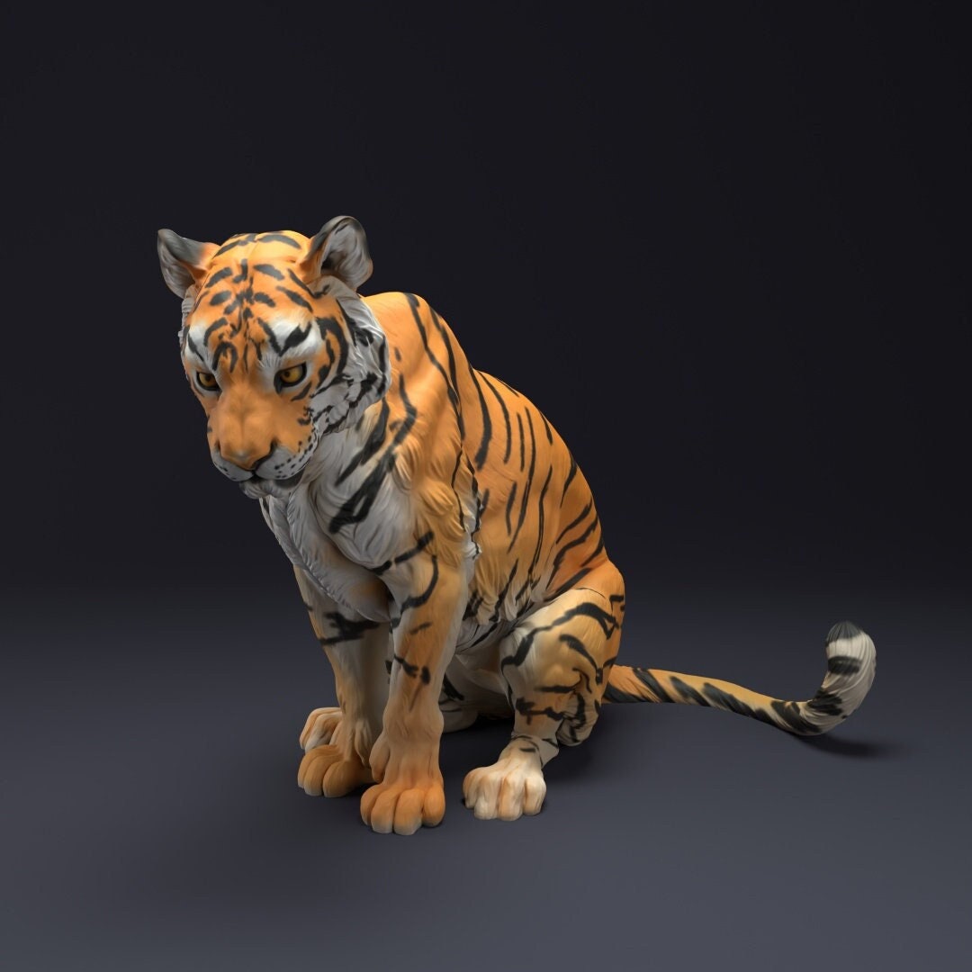 Bengal Tiger Running 3D Printed Miniature Figurine 