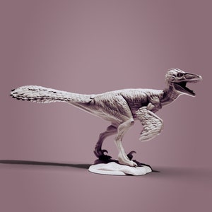 Feathered Utahraptor - Raptor - Jurassic Tribe - 3D Printed Miniature - Designed by Clynche -  - Gaming - Dinosaur