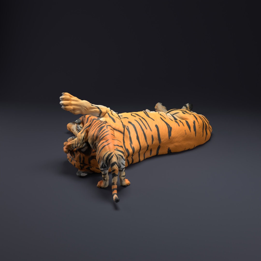 3D Printable Bengal Tiger Sit by Animal Den Miniatures