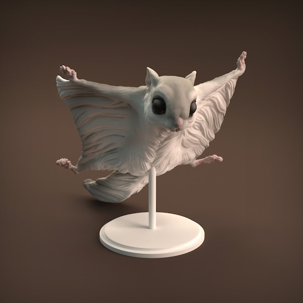 Flying Squirrel - 3D Printed - Designed by Animal  Den Miniatures - Miniature - Figurine - Sculpture - DIY Paint Your Own