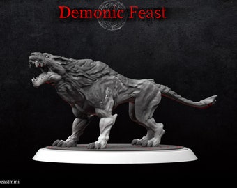 Hellhound - 3 styles to choose from - Demonic Feast by Primal Beast Mini - 3D Printed Miniature - Gaming