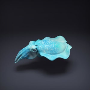 Cuttlefish -  3D Printed - Miniature - Figurine - Sculpture - DIY Paint Your Own