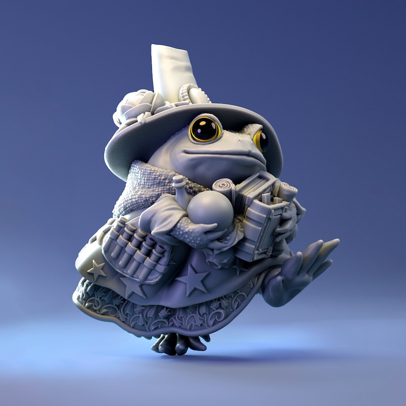 The Frog Wizardess Pepunki Creatures 3D Printed Miniature Etsy