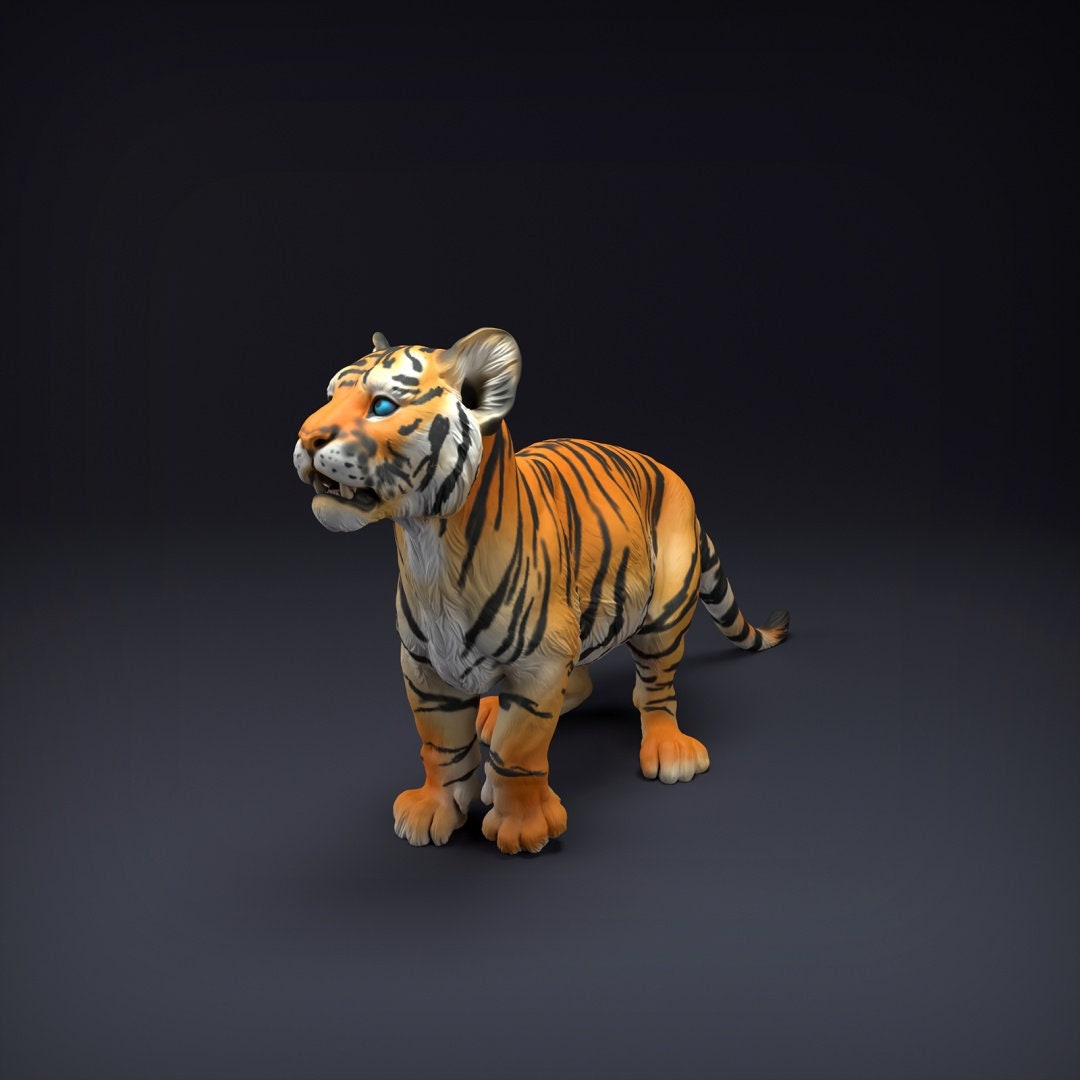 Bengal Tiger Cub 3D Printed Miniature Figurine 