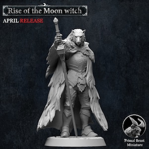 Werewolf Warrior - Rise of the Moon Witch by Primal Beast Mini - 3D Printed Miniature - Gaming