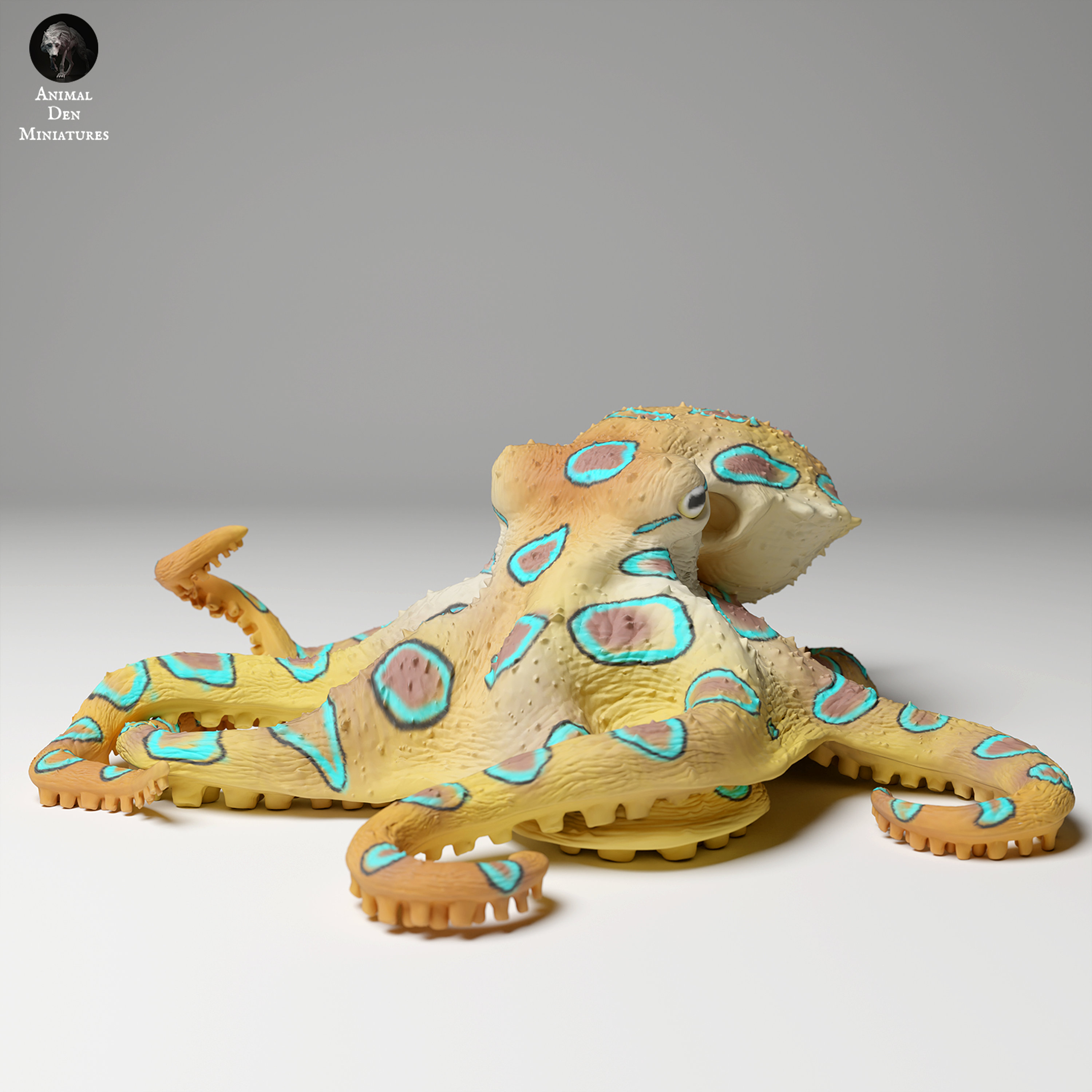 Mini Blue Ringed Octopus Greater Blue-ringed Octopus - 3D Printed Miniature - Designed by Animal ...