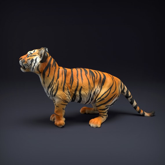 Bengal Tiger Cub 3D Printed Miniature Figurine 