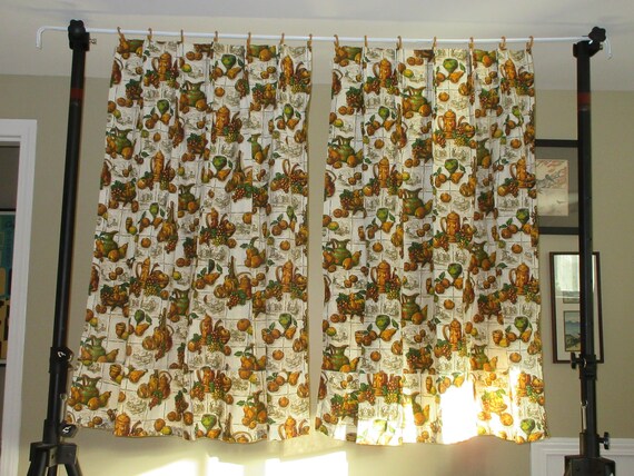Curtains 1960s 1970s Italian Style Kitchen Etsy