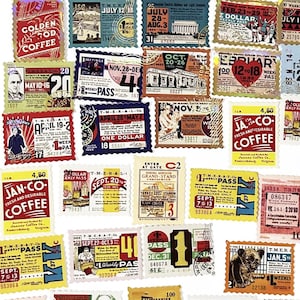 45 Stück Tickets Stamp Aufkleber, Scrapbook, Junk Journal Kit, Journal Ephemera, Coupon, Vintage Ticket, Eingang, Admit One, Pass
