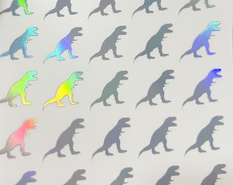 Mini Dinosaur Holographic Sticker, Tiny Stickers, Shiny, Iridescent, Junk Journal, Planner Stickers, Resin Art, Rainbow, Vinyl, Roar
