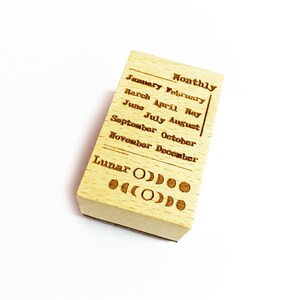 Tampon mensuel, Tampon en bois lune lunaire, Tampon en caoutchouc, Tampon en bois, journal intime, Mois, Calendrier générique, Phases de la lune, Année, Pleine lune