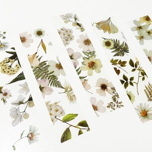 Lot de 5 marqueurs de page de journal, imprimé floral, floral, botanique, jardin, forêt, agenda, cadeau, fleurs sauvages