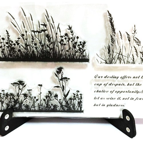 Flowers Stamp Floral Clear Transparent Stamp Leaves Etsy