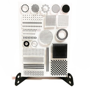 シェイプスタンプ、丸い円の透明スタンプ、スプラッターゴムスタンプ、プランナージャーナル、ドット、点線、グリッド、チェック、線、ボーダー