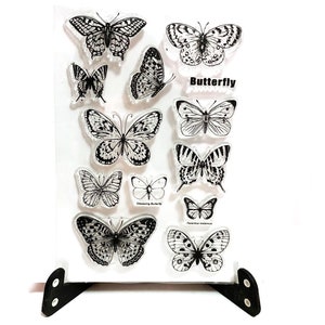 Butterfly Stamp, Butterflies Clear Transparent Stamp, Insects Rubber Stamp, Planner Journal, Nature, Garden, Specimen, Species, Wings