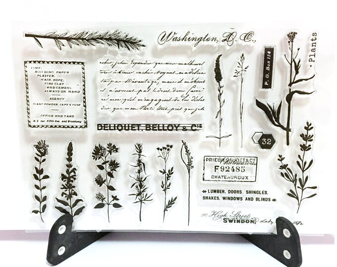 Botanicals Stamp Grasses Clear Transparent Stamp Plants Etsy