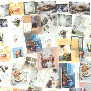 40 Stück Reise Washi Aufkleber, Urlaubs Aufkleber, Pastell, Scrap-Buchung, Junk Journal Kit, Ephemera, Himmel, Strand, Weiß, Vision Board Aufkleber