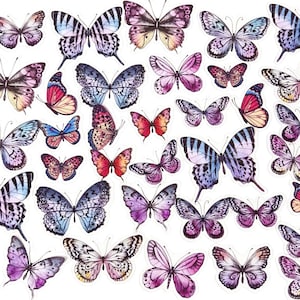 40 Stück Schmetterling Klare Aufkleber, Schmetterlinge Klare Aufkleber, Aufkleber, journal, Insekten, Garten, Natur, Fliege, Flügel, Flug